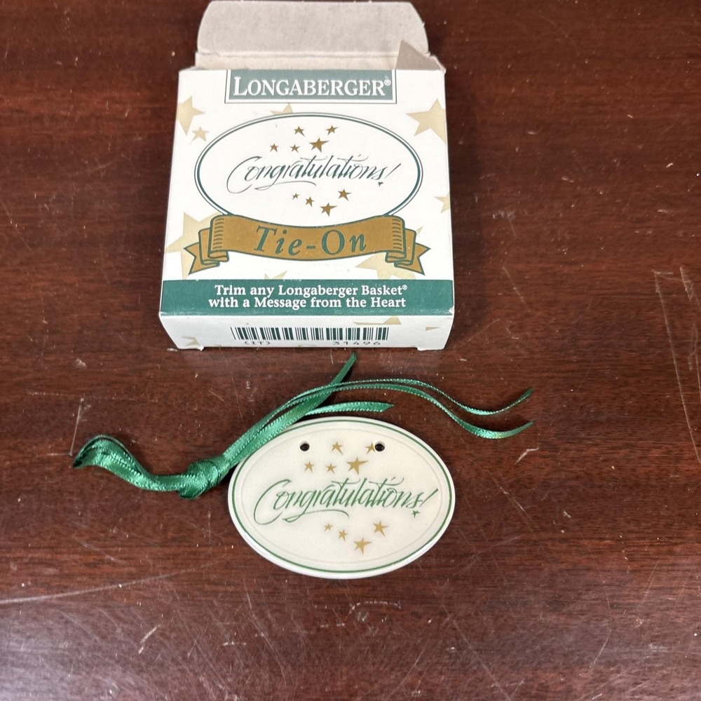 Longaberger Congratulations Basket Tie On #31496 New U.S.A.